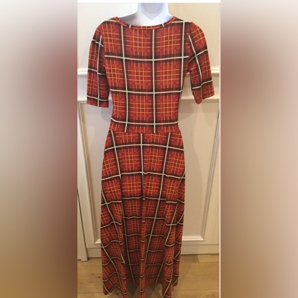 LuLaRoe  Maxi Dress X-Small Burnt Orange Striped Short Sleeve - Picture 7 of 9